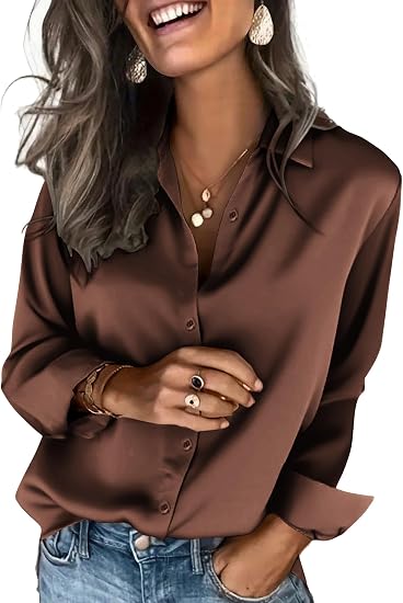CAMICIA DONNA TINTA UNITA BROWN